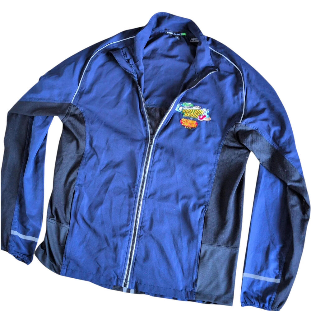 Daytona Beach Speedway Challenge Jacket Mens Medium Blue Full Zip Running 2017